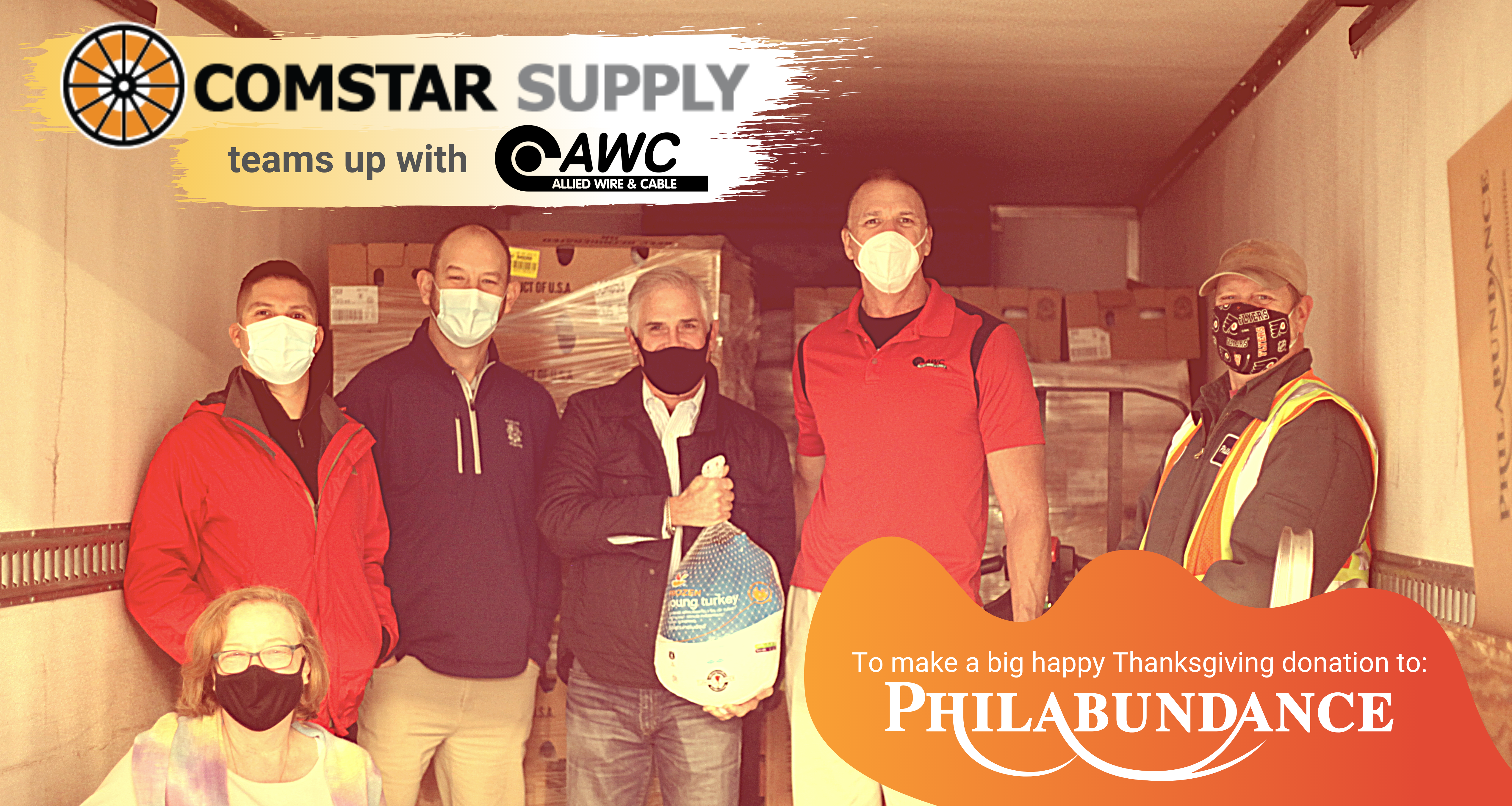 AWC teams up with Comstar Supply to donate to Philabundance