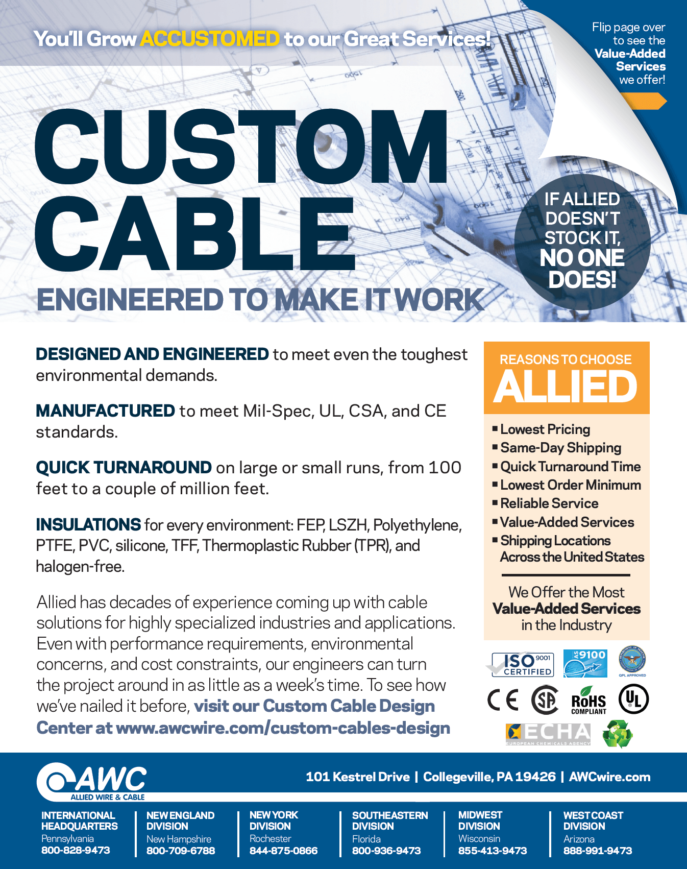 Custom Cable Line Card from Allied Wire & Cable