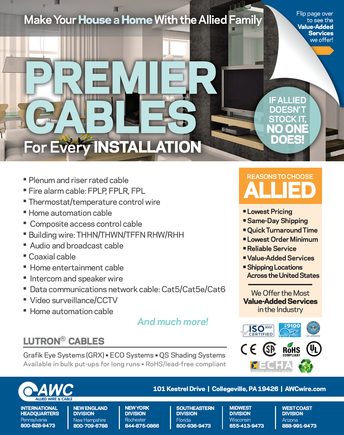 Premier Cables Line Card from Allied Wire & Cable