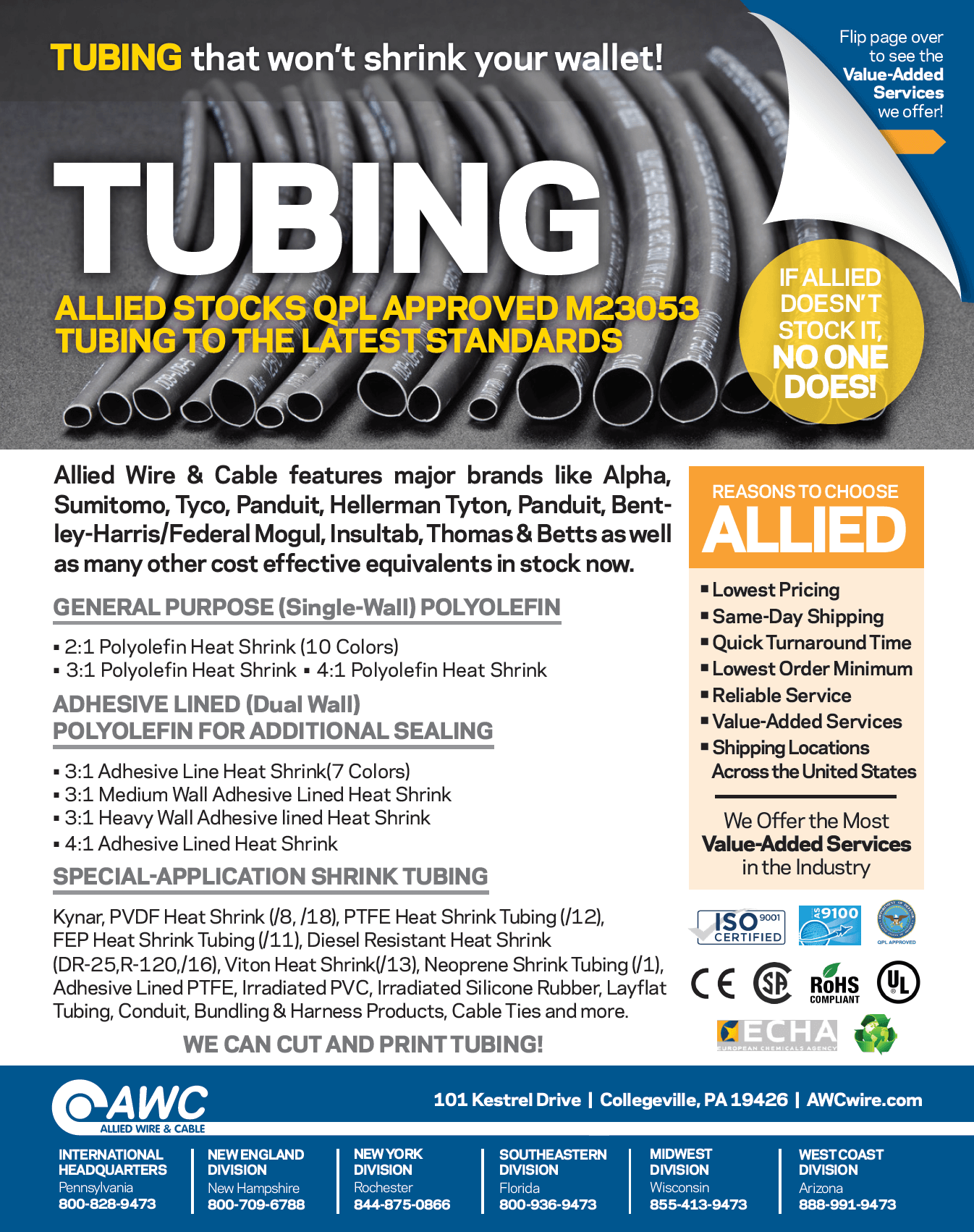 Tubing Line Card from Allied Wire & Cable