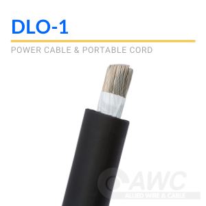 50' 1 AWG DLO Diesel Locomotive Cable Thermoset CPE Jacket Black 2000V 