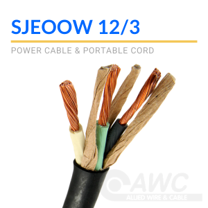 250' 12/4 SJEOOW Cord Portable Power Cable Flexible TPE Jacket Black 300V 