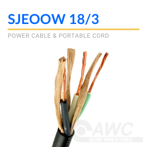 500' 18/3 SJEOOW Cord Portable Power Cable Flexible TPE Jacket Black 300V 
