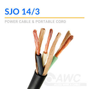250' 14/3 STOW White Flexible Cord Portable Power Cable PVC Jacket 600V 