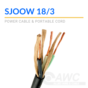 500 " 18/3 sjoow Amarillo Portátil Cable de alimentación de larga duración flexible cable de alambre 300v 