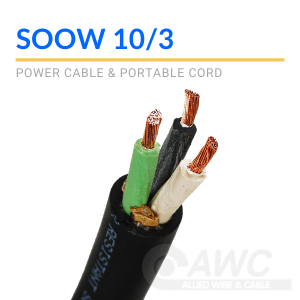 100FT 10 AWG 3 Conductor 10/3 w/Bare CU GND Non-Shielded Black Power Tray Cable 