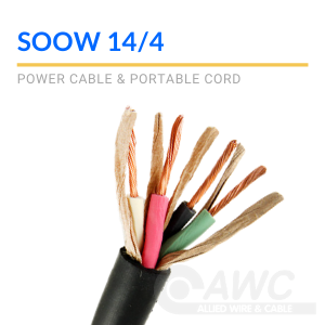 50 ft 14/4 SOOW SOO SO Black Rubber Cord Outdoor Flexible Extension Wire/Cable 