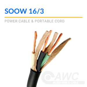 125 ft 16/3 SOOW SOO SO Black Rubber Cord Outdoor Flexible Wire/Cable 